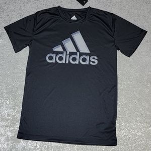 NEW Adidas Black Big Boys Crewneck Short Sleeve Shirt Size: L (14-16)